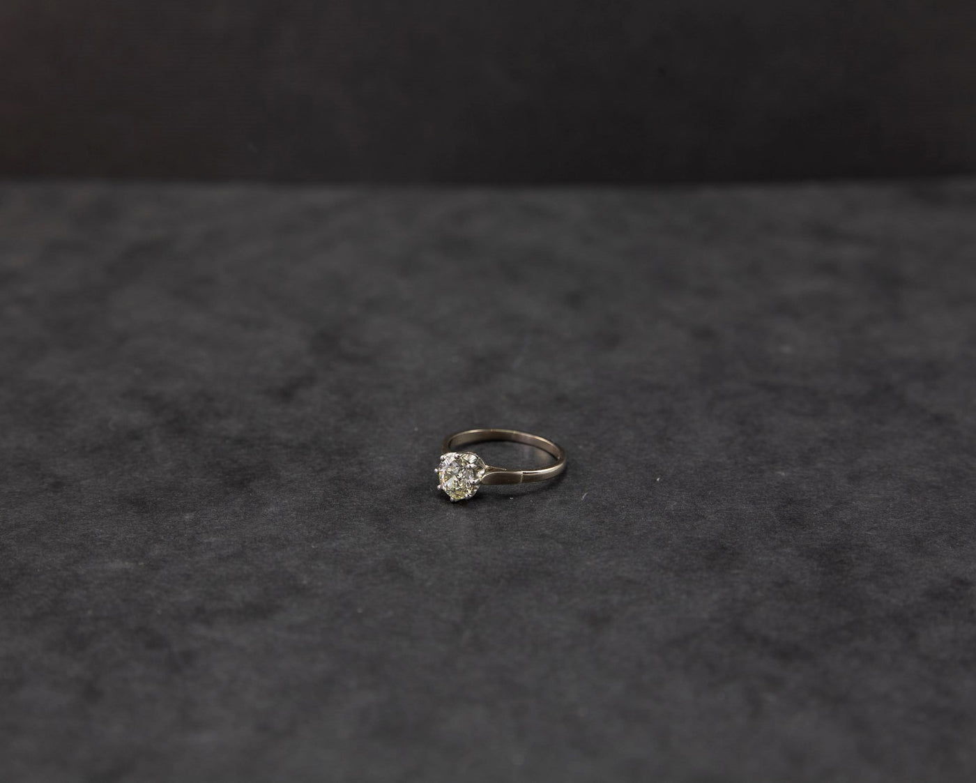 18ct White Gold Single Stone Old Cut Diamond Ring