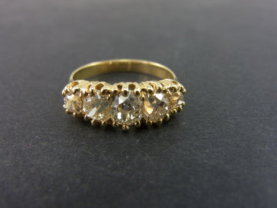 Victorian 18ct yellow gold 5 stone old cut diamond ring