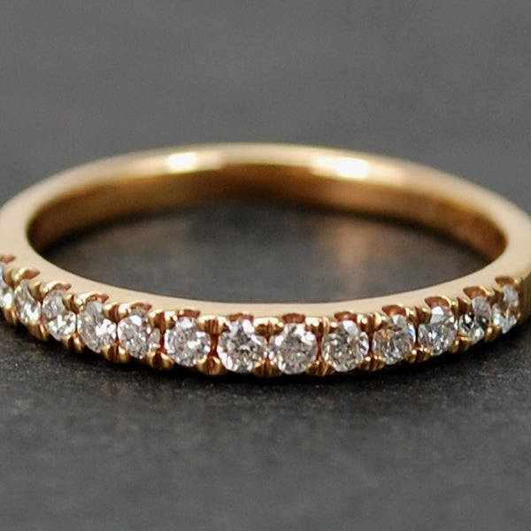 18ct Rose Gold Brilliant Cut Half Eternity Diamond Ring