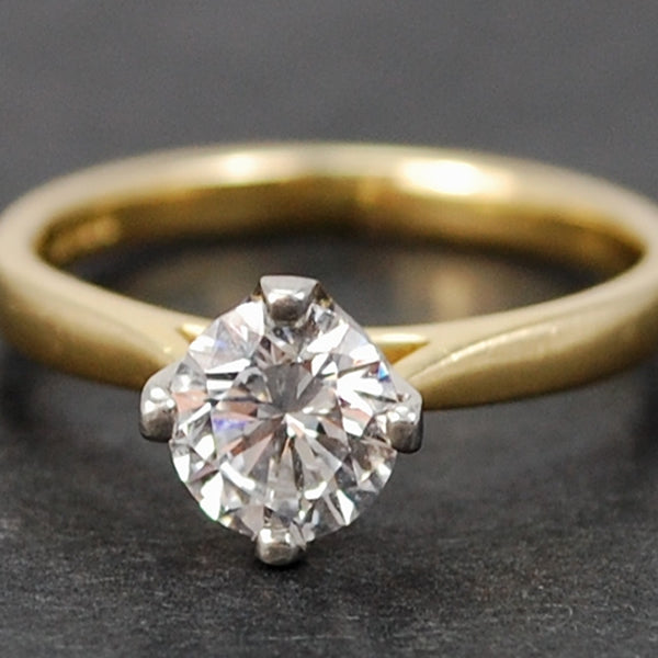 18ct Yellow Gold 0.75 Carat Solitaire Diamond Ring
