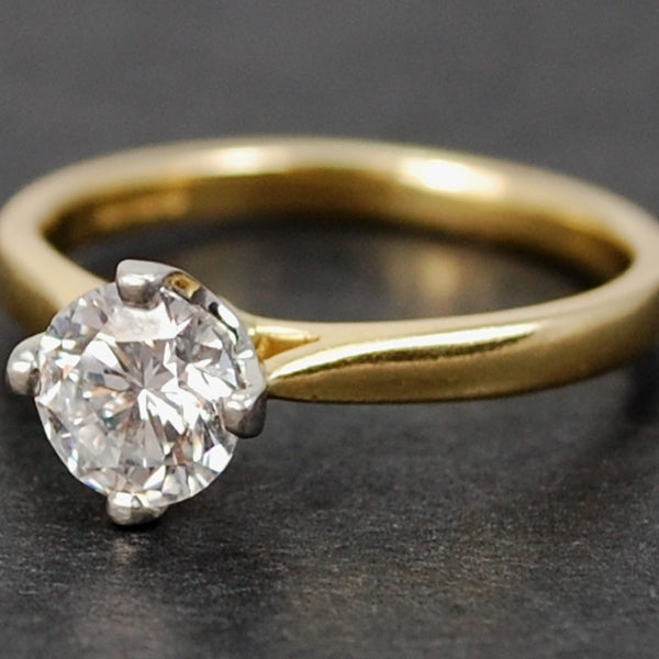 18ct Yellow Gold 0.75 Carat Solitaire Diamond Ring