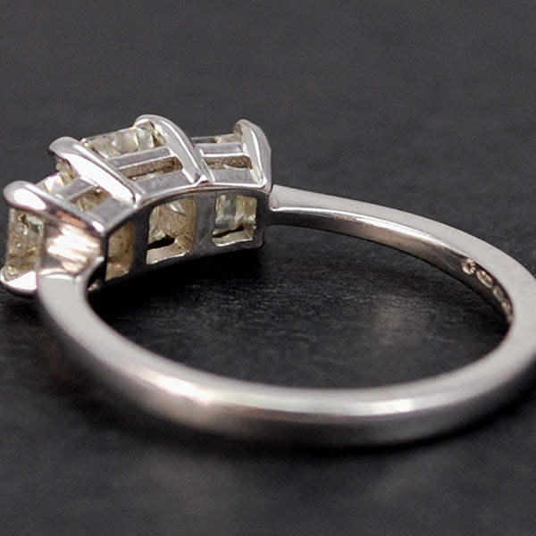 18ct White Gold Emerald Cut 3 Stone 2.15 Carat Diamond Ring