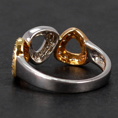18ct White Gold 3 Colour Diamond Band Ring