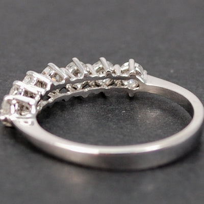 18ct White Gold Brilliant Cut 7 Stone Half Eternity Diamond Ring