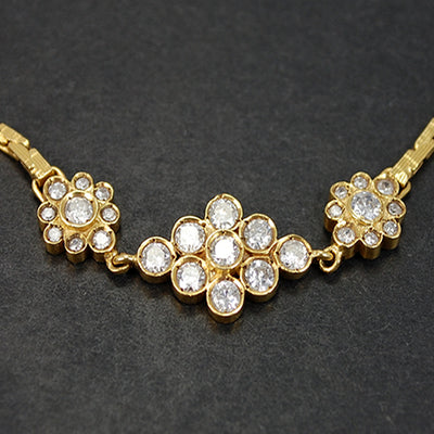 18ct Yellow Gold 1.40 Carat Diamond Cluster Bracelet