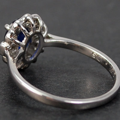 18ct White Gold Sapphire and Diamond Cluster Ring