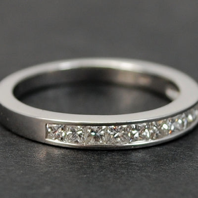 18ct White Gold Princess Cut Half Eternity Diamond Ring
