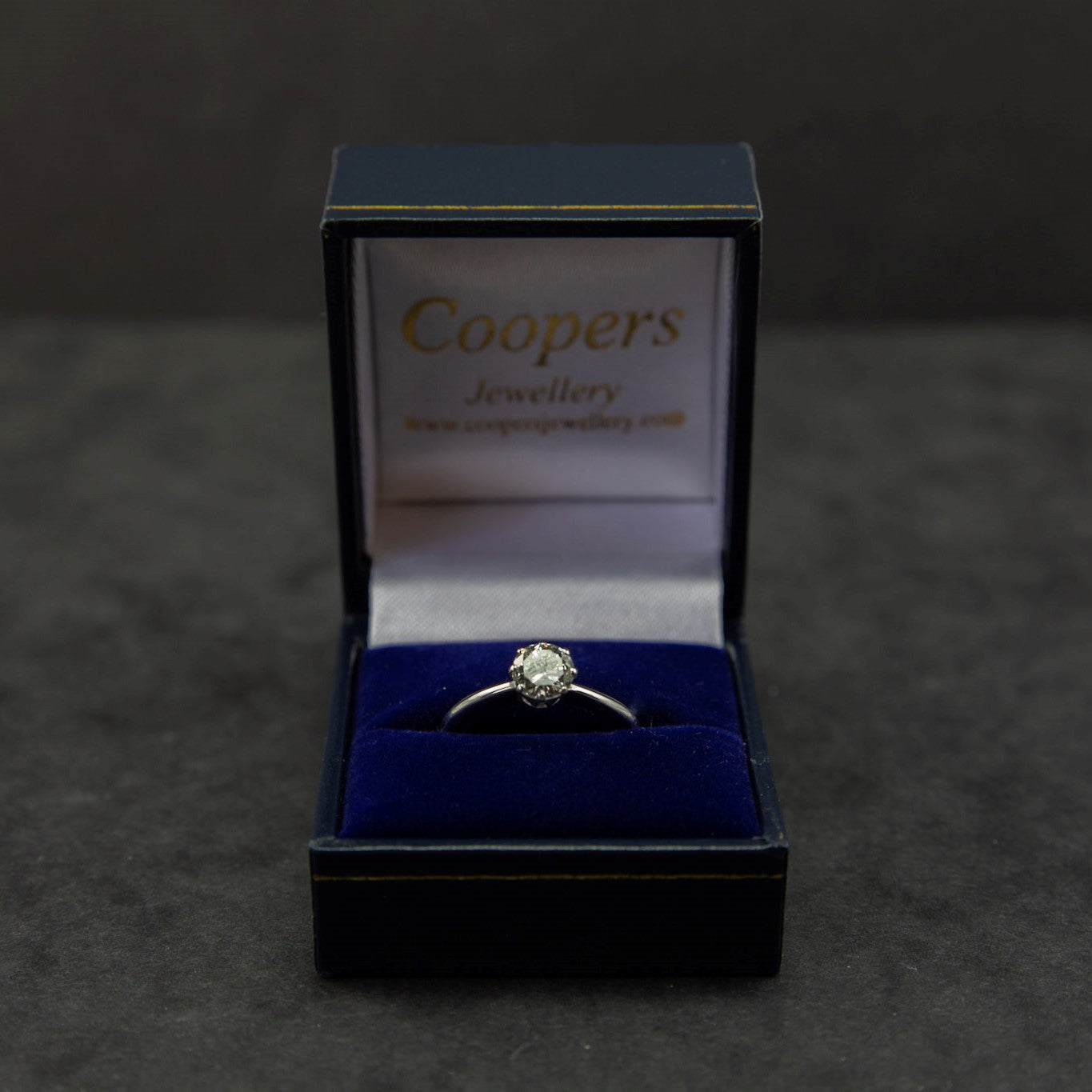 18ct White Gold Single Brilliant Cut Diamond Ring