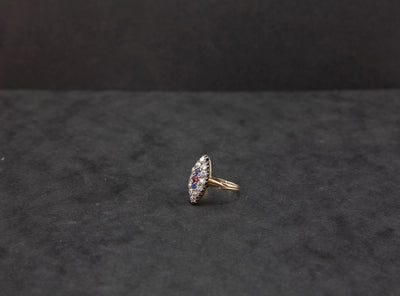18ct Yellow Gold Mixed Diamond Marquise Shape Ring