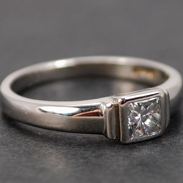 Platinum Princess Cut Single Stone Diamond Ring