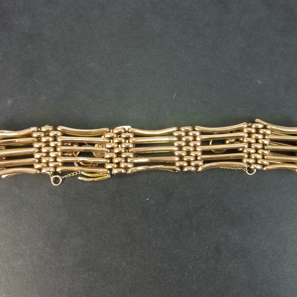 Victorian 9ct Rose Gold 5 Gate Bracelet