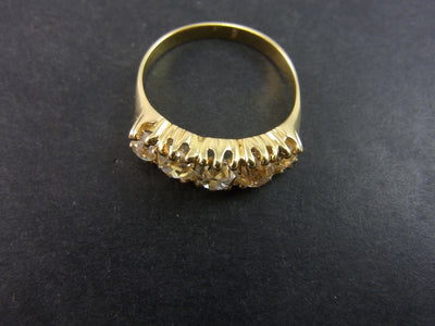 Victorian 18ct yellow gold 5 stone old cut diamond ring