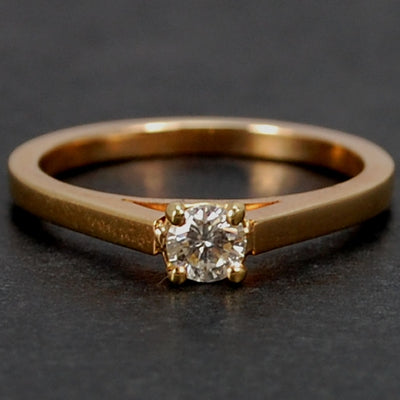 18ct Rose Gold Brilliant Cut 0.20 Carat Diamond Ring