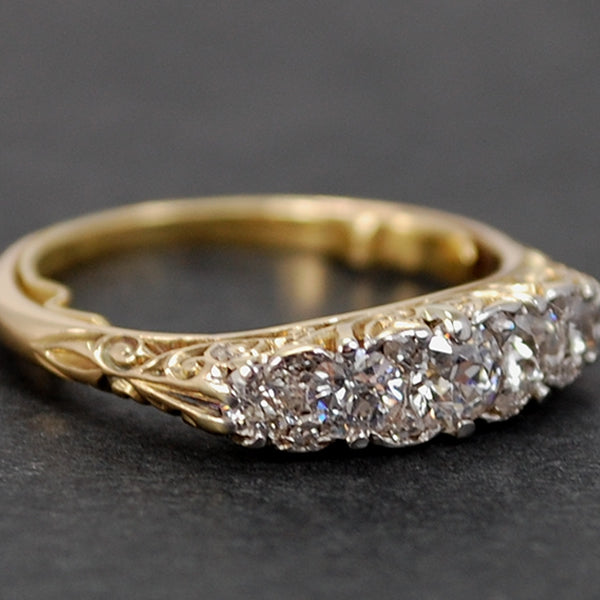 Victorian 18ct Yellow Gold 5 Stone Diamond Ring