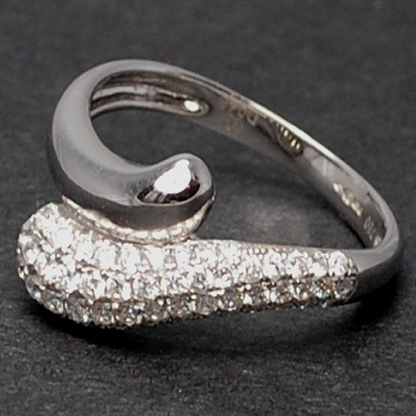 18ct White Gold Pave Set Diamond Twist Ring