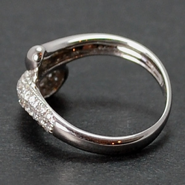 18ct White Gold Pave Set Diamond Twist Ring